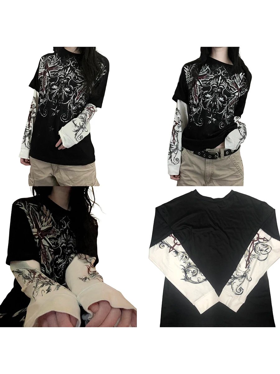 E-girl Gothic Graphics Print T Shirt E-girl Gothic Graphics Print T Shirt