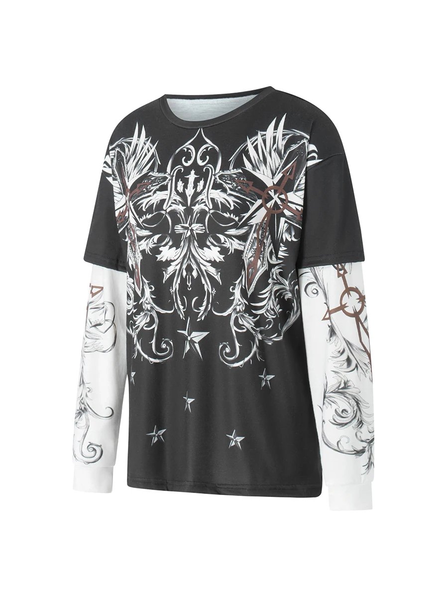 E-girl Gothic Graphics Print T Shirt E-girl Gothic Graphics Print T Shirt