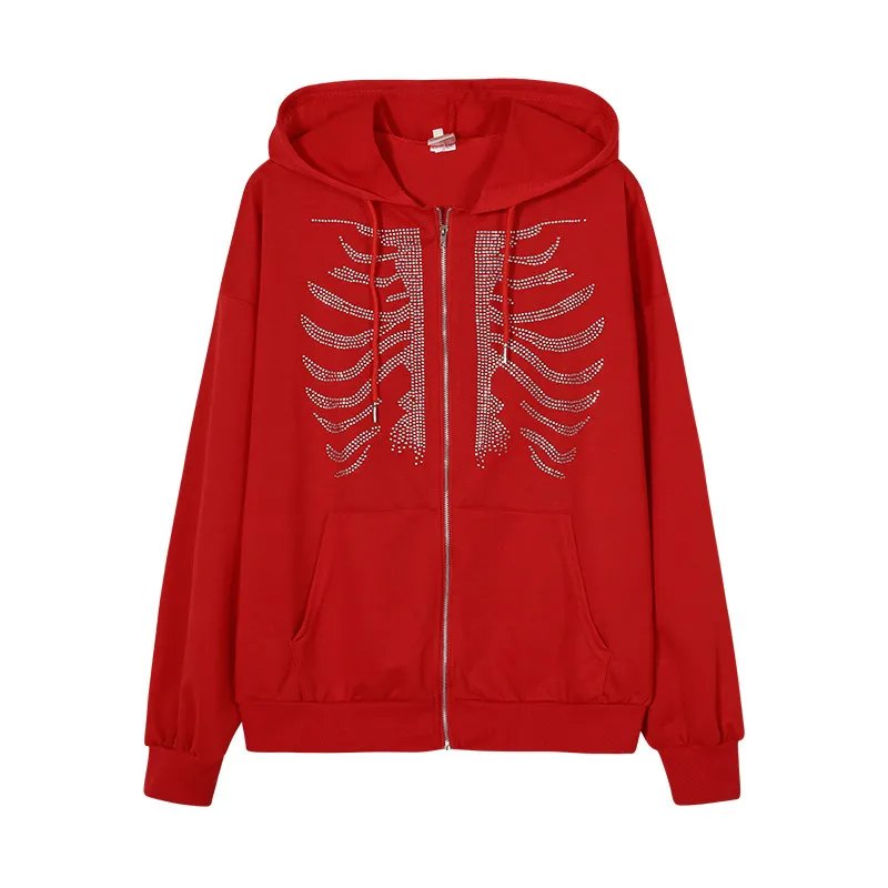 Rhinestone Skeleton Hoodies