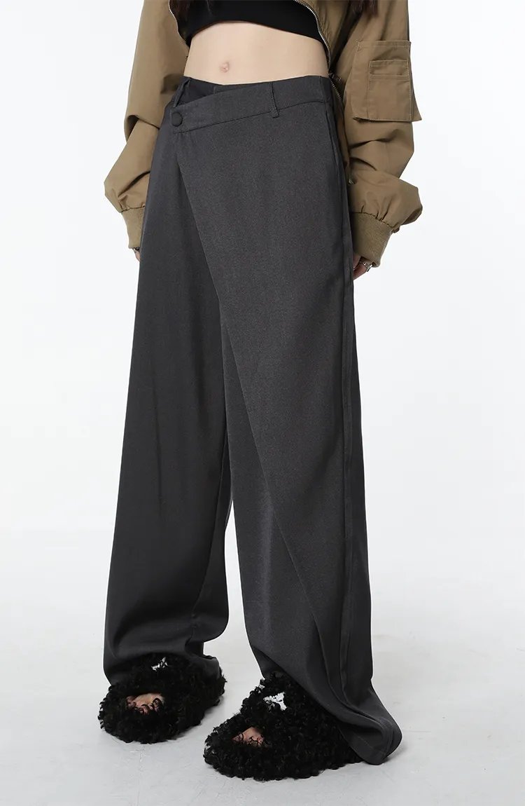 Asymmetrical Designed Loose High Waist Pants