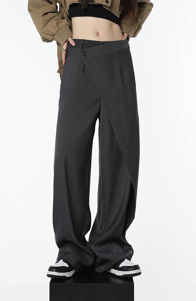 Asymmetrical Designed Loose High Waist Pants