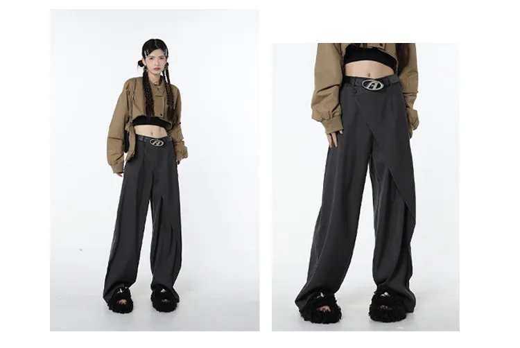 Asymmetrical Designed Loose High Waist Pants