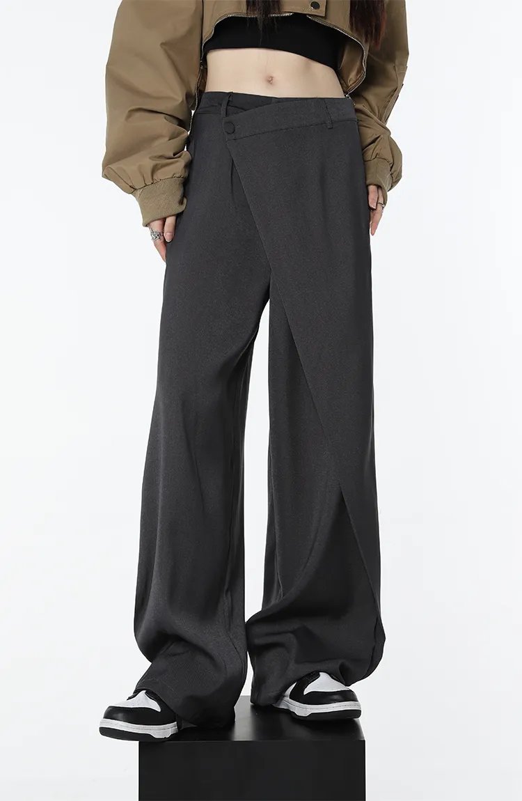 Asymmetrical Designed Loose High Waist Pants