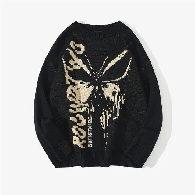 Butterfly Pattern Knitted Sweater