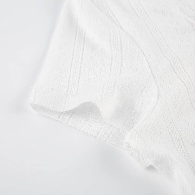 Lace Trim O Neck Solid Tees