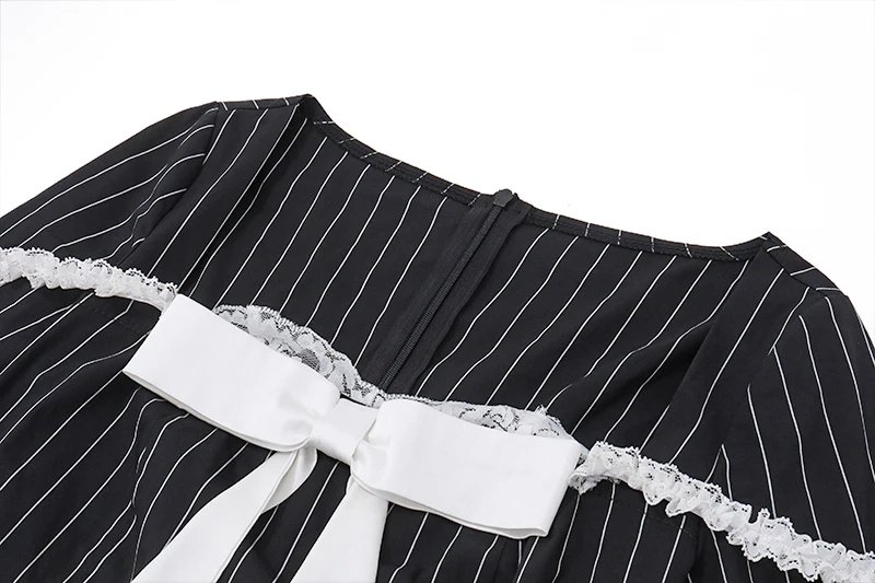 Bow Patchwork Long Sleeve Dress Bow Patchwork Long Sleeve Dress