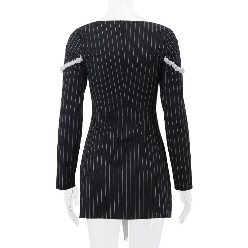 Bow Patchwork Long Sleeve Dress Bow Patchwork Long Sleeve Dress