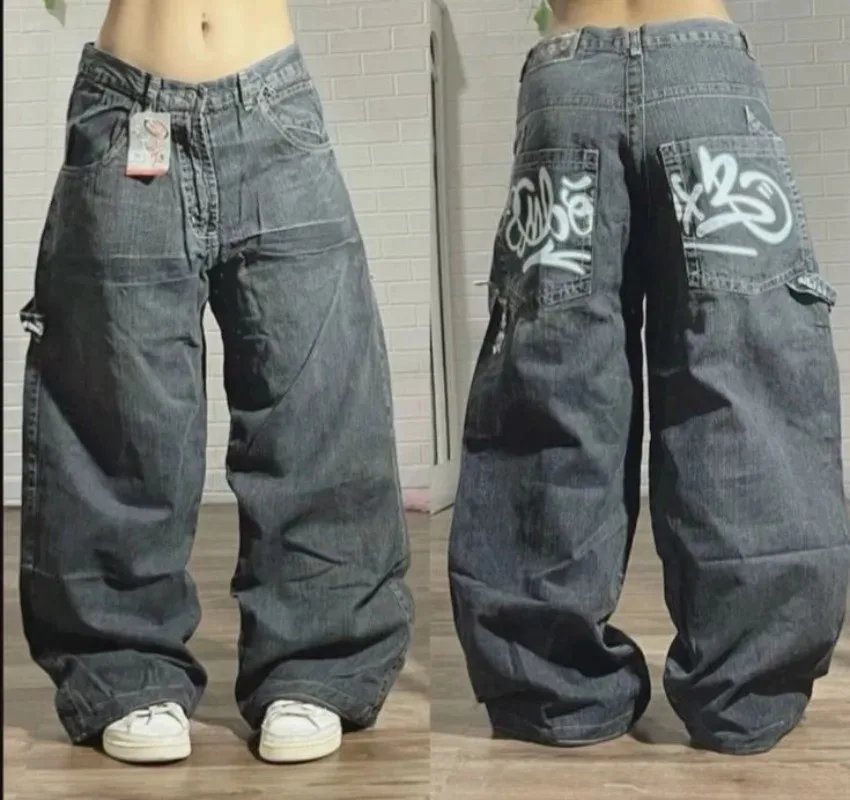 Wash blue Multiple pockets Baggy Jeans