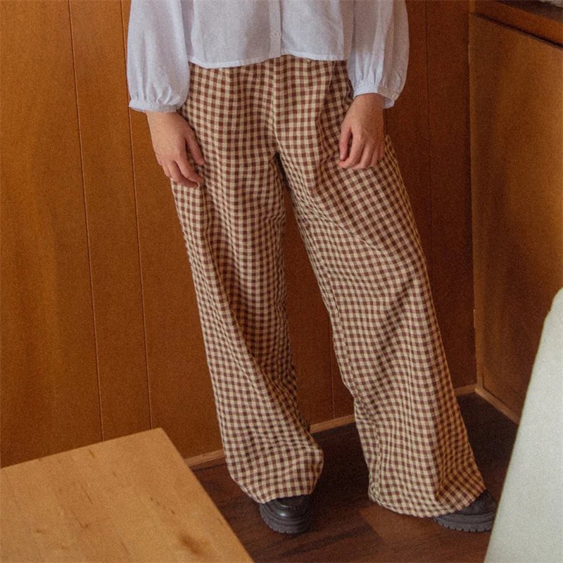 Plaid Print Loose Pant