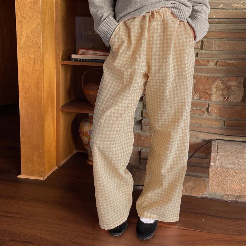 Plaid Print Loose Pant