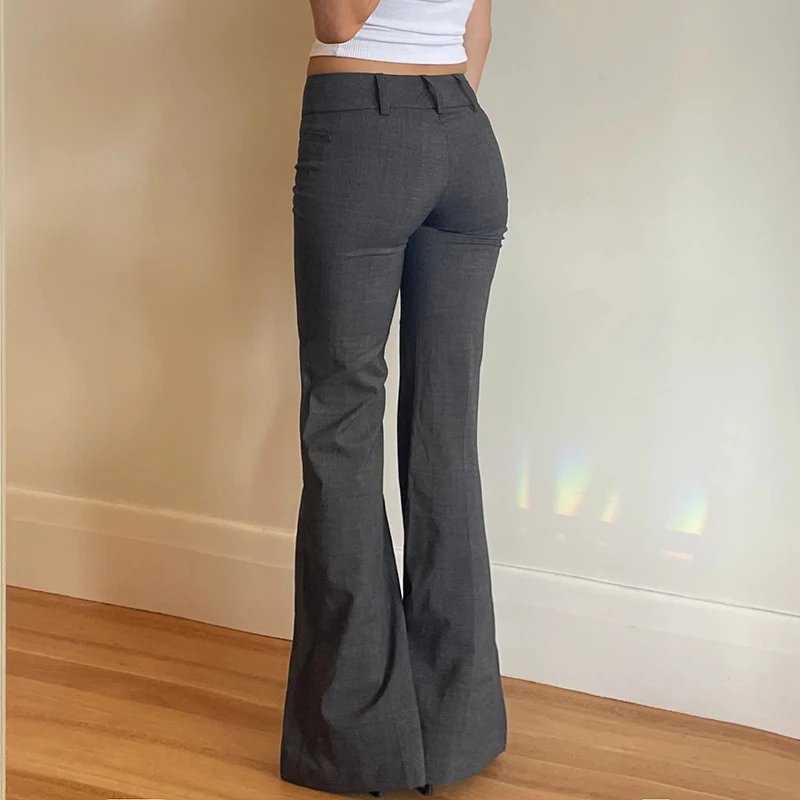 Basic Grey Low Waist Pants