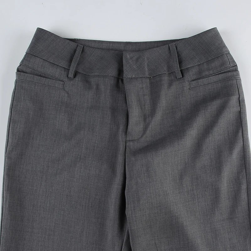 Basic Grey Low Waist Pants