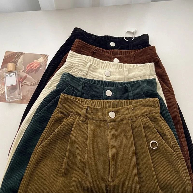 High Waist Corduroy Pants