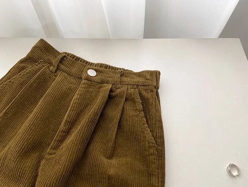 High Waist Corduroy Pants