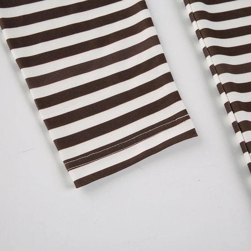 Striped Loose O Neck Pullovers