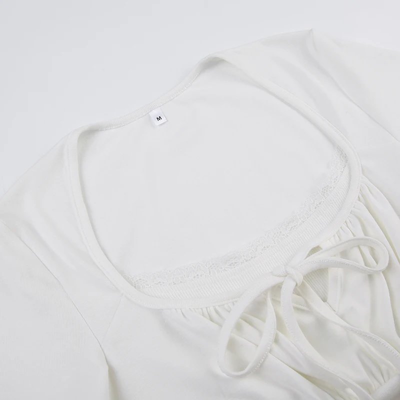 Coquette White Stitched Crop Top