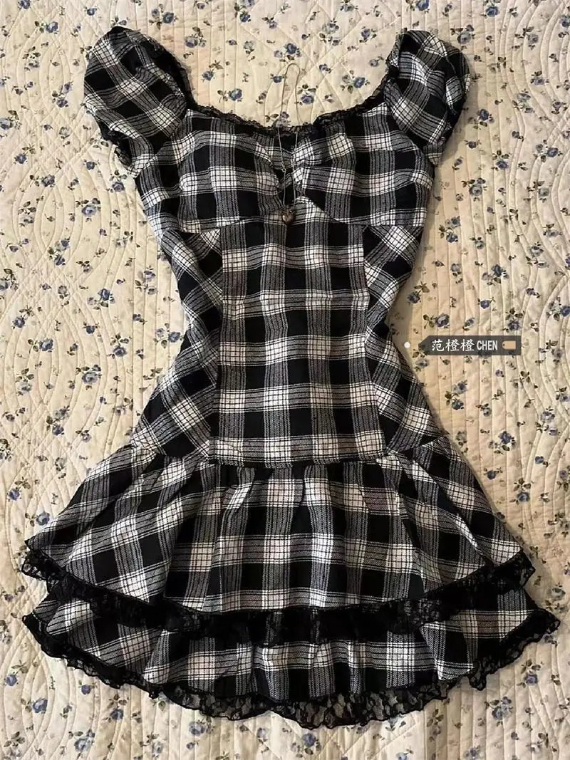 Lattice Vintage Short Dress