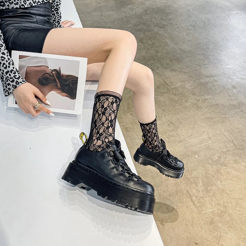 Ribbon-Laced Chunky Platform Boots