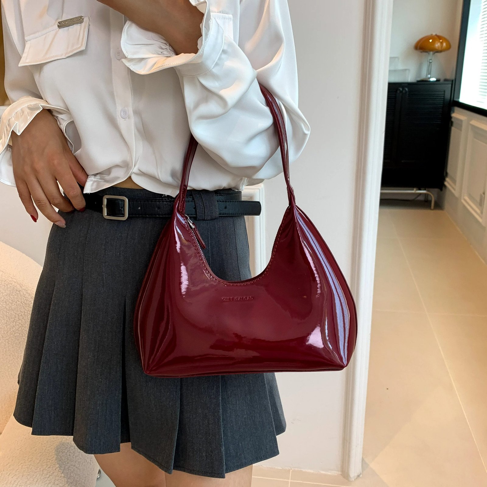 Patent Leather Shoulder Bag