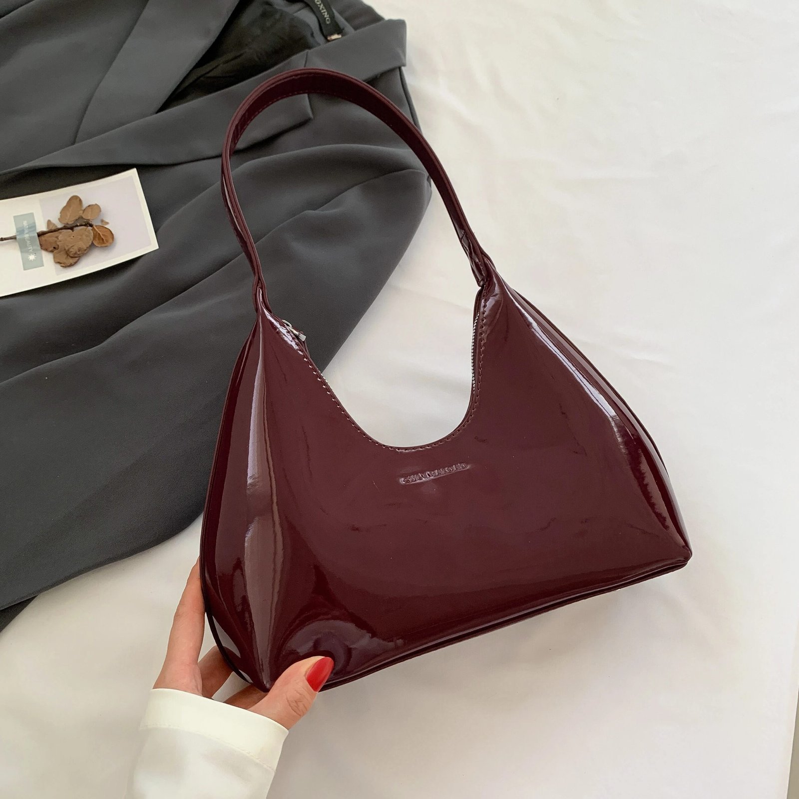 Patent Leather Shoulder Bag