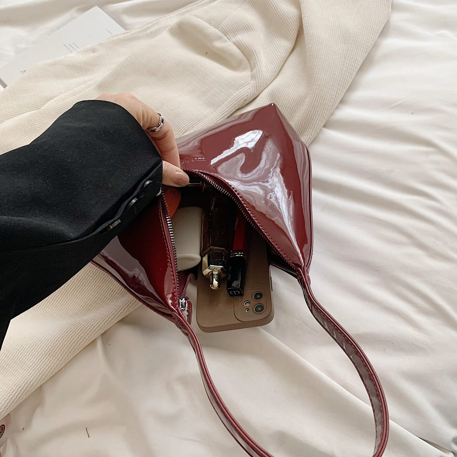 Patent Leather Shoulder Bag