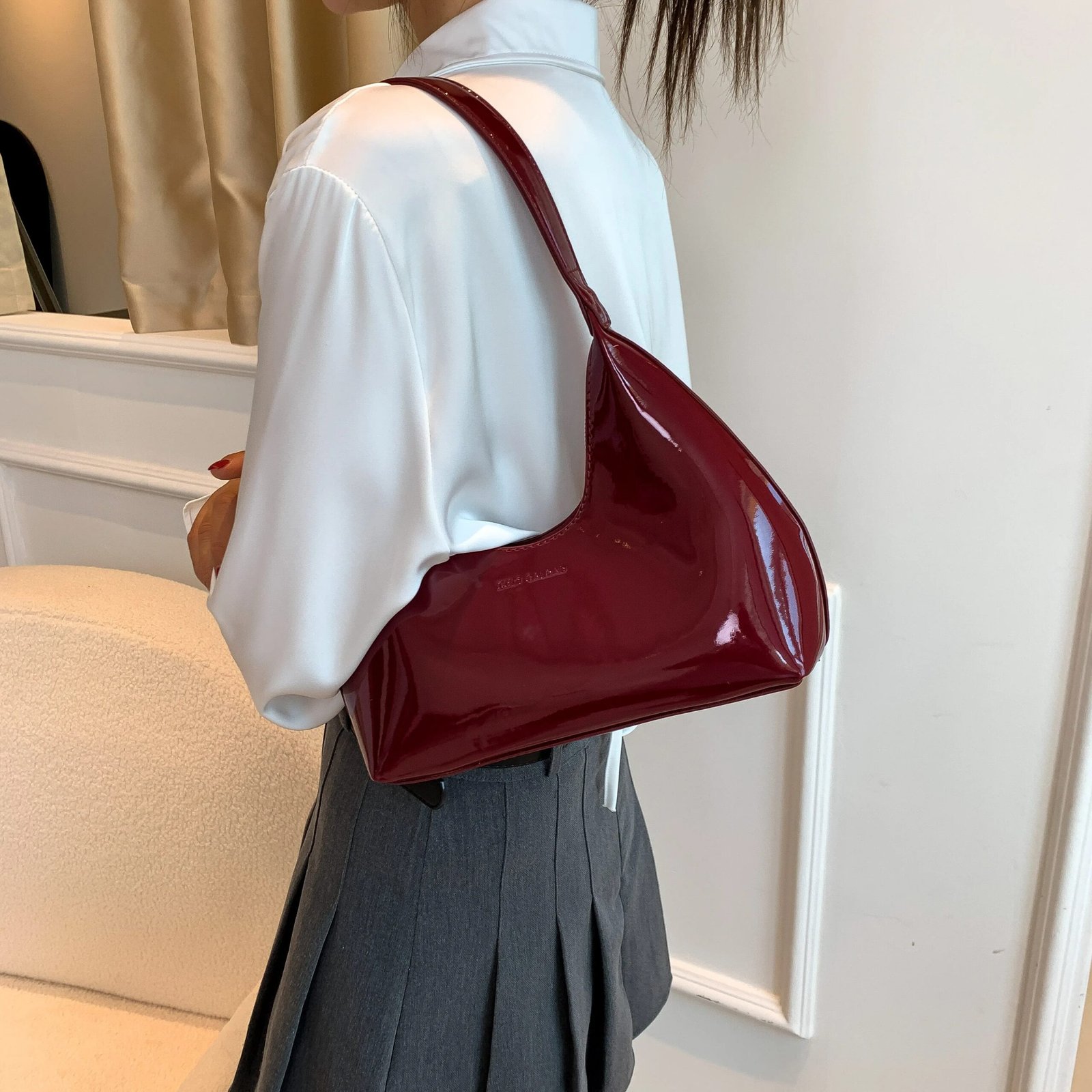 Patent Leather Shoulder Bag