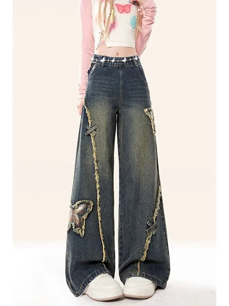 Vintage Tassels Butterfly Jeans