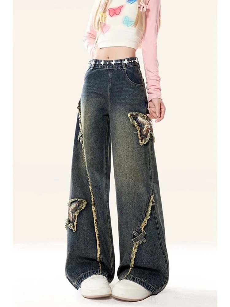 Vintage Tassels Butterfly Jeans