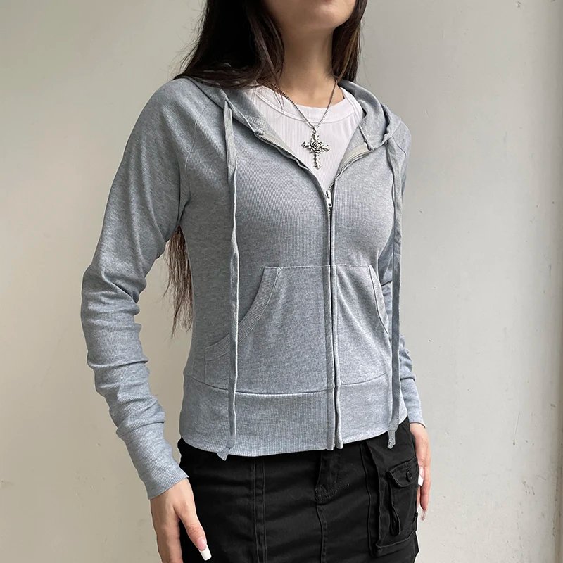 Zip Up Crop Hoodie