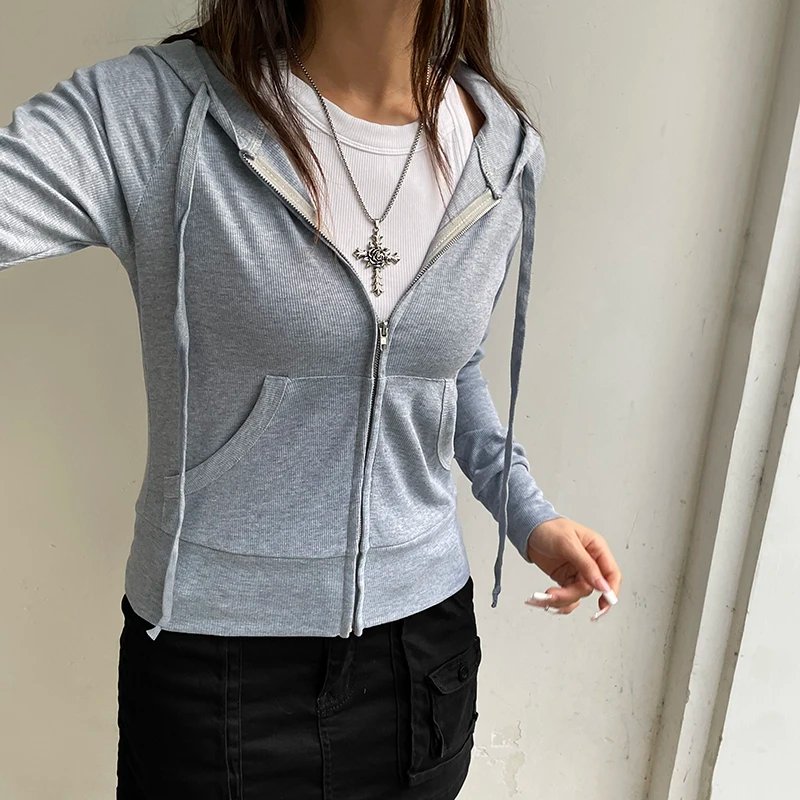 Zip Up Crop Hoodie