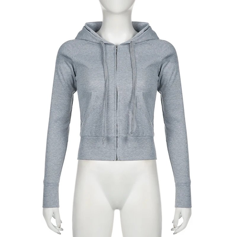 Zip Up Crop Hoodie