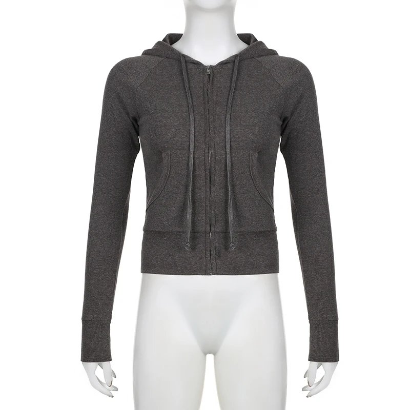 Zip Up Crop Hoodie