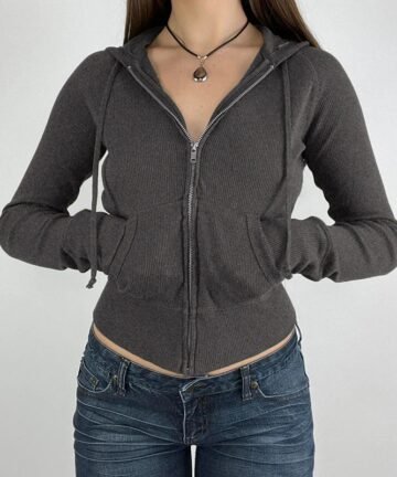 Zip Up Crop Hoodie