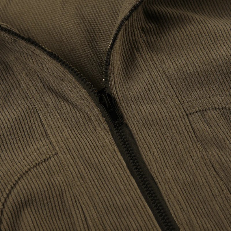 Vintage Zipper Corduroy Brown Jacket