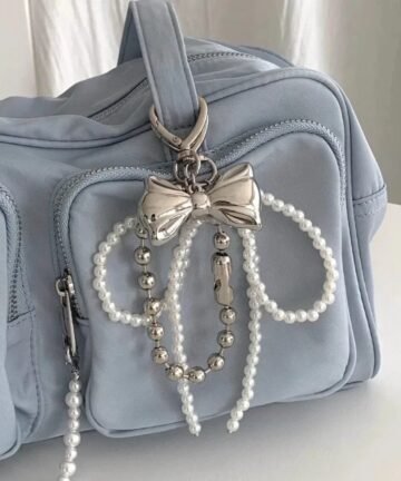 Bowknot Keychain Heart Pendant for Girl Bag