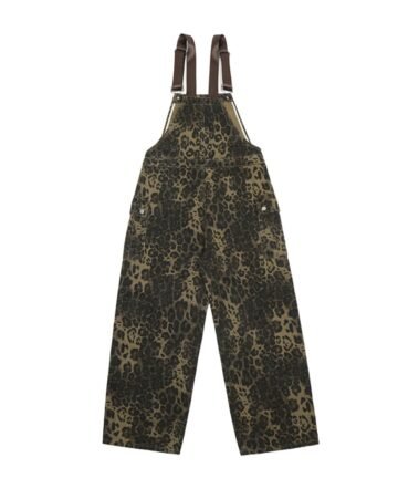 Versatile Wide-Leg Leopard Print Overalls