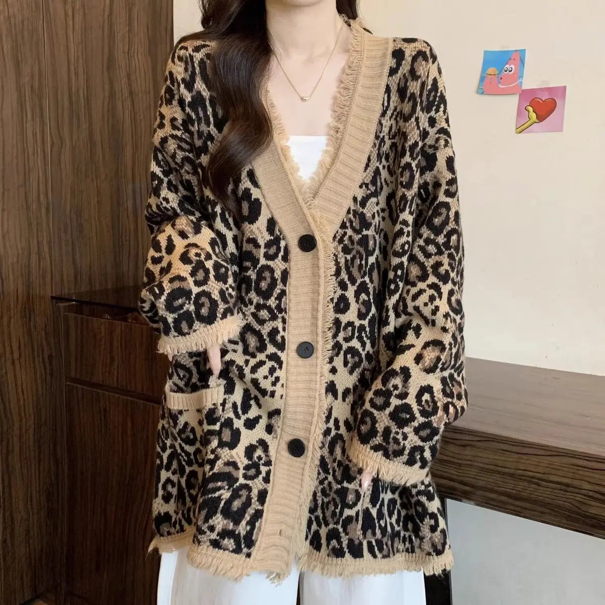 Leopard Grandma Cardigan