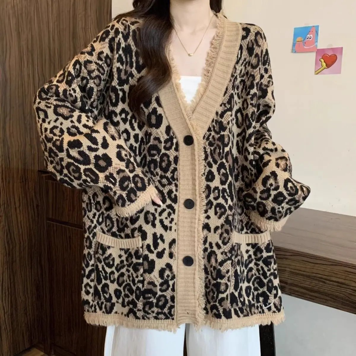 Leopard Grandma Cardigan