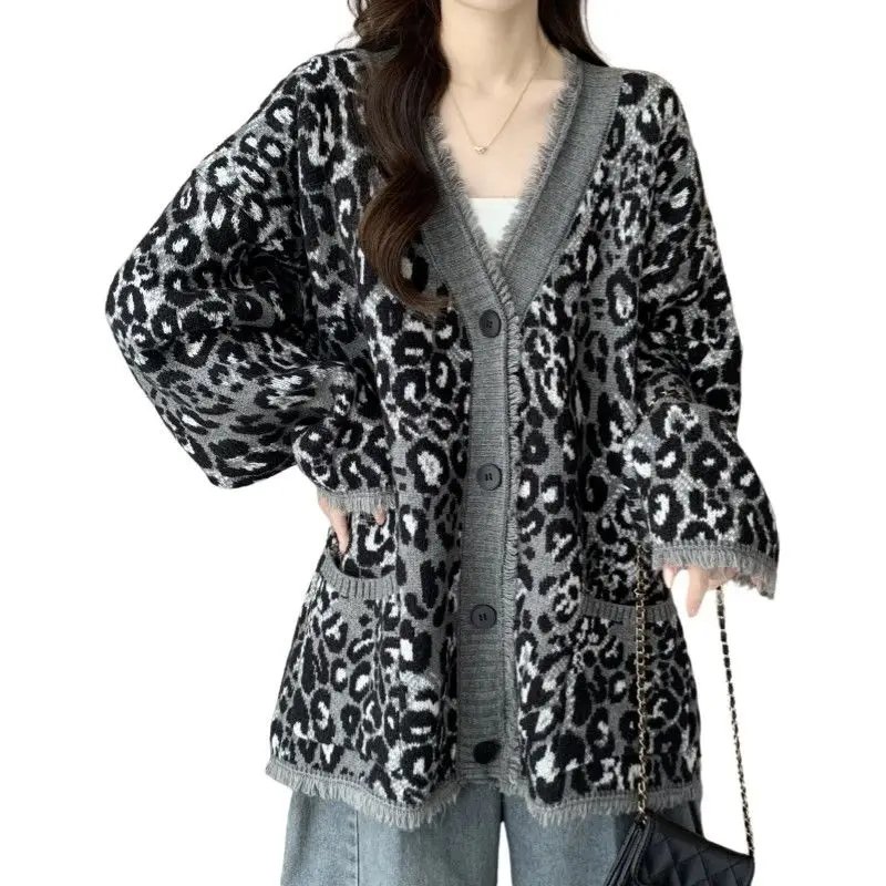 Leopard Grandma Cardigan