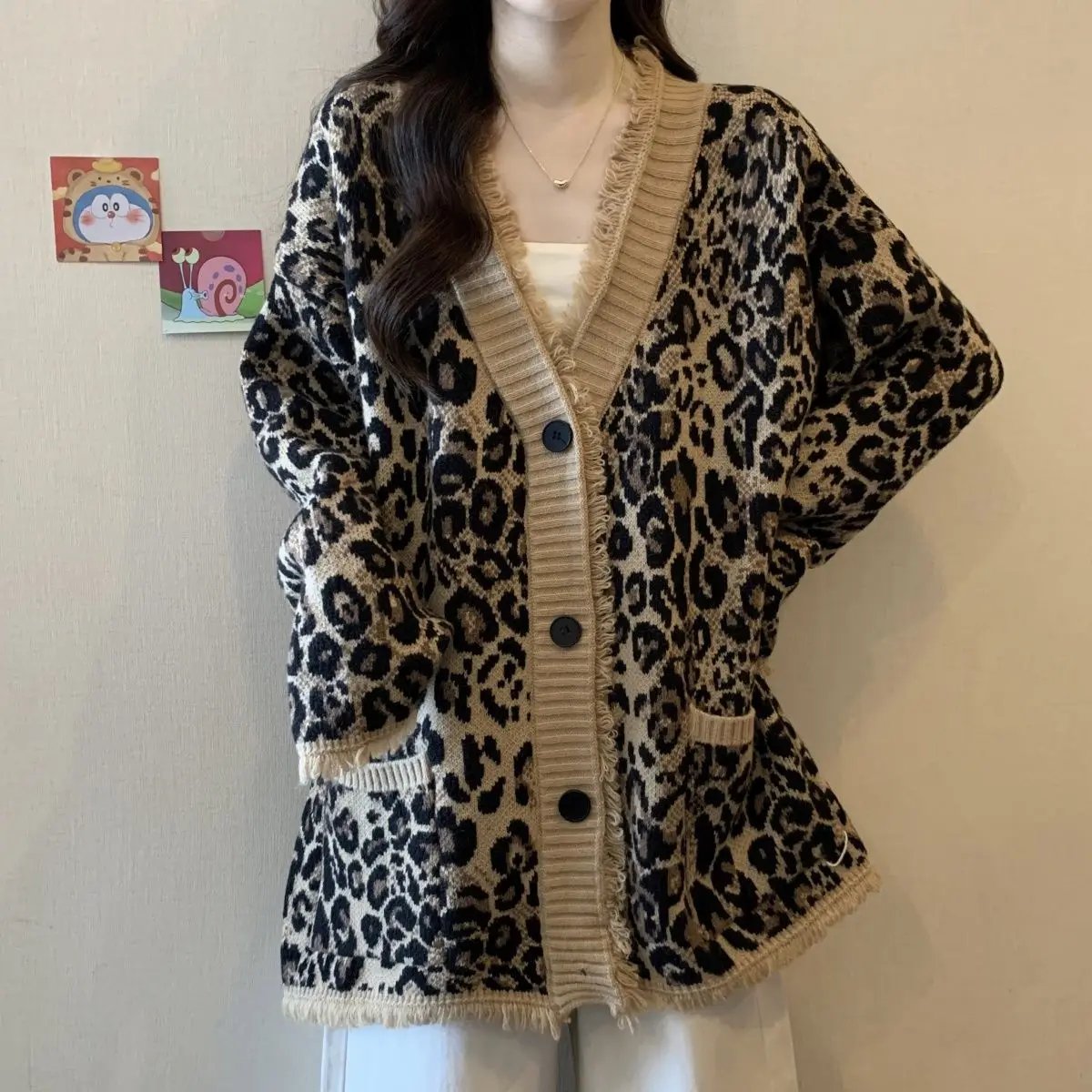 Leopard Grandma Cardigan