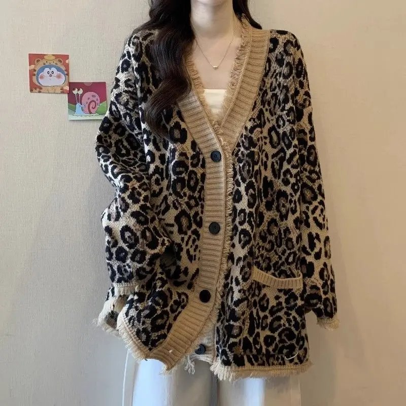 Leopard Grandma Cardigan