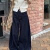 Deep Blue Loose Wide Leg Jeans