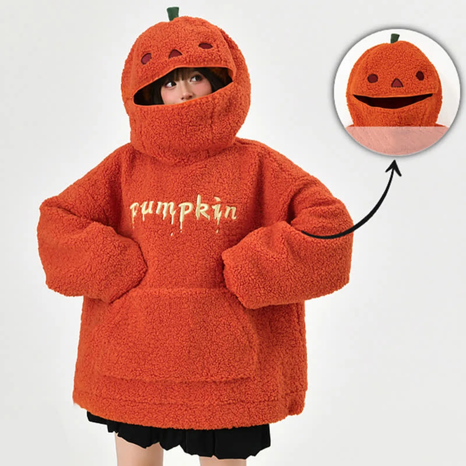 Halloween Pumpkin Shaped Hoodie