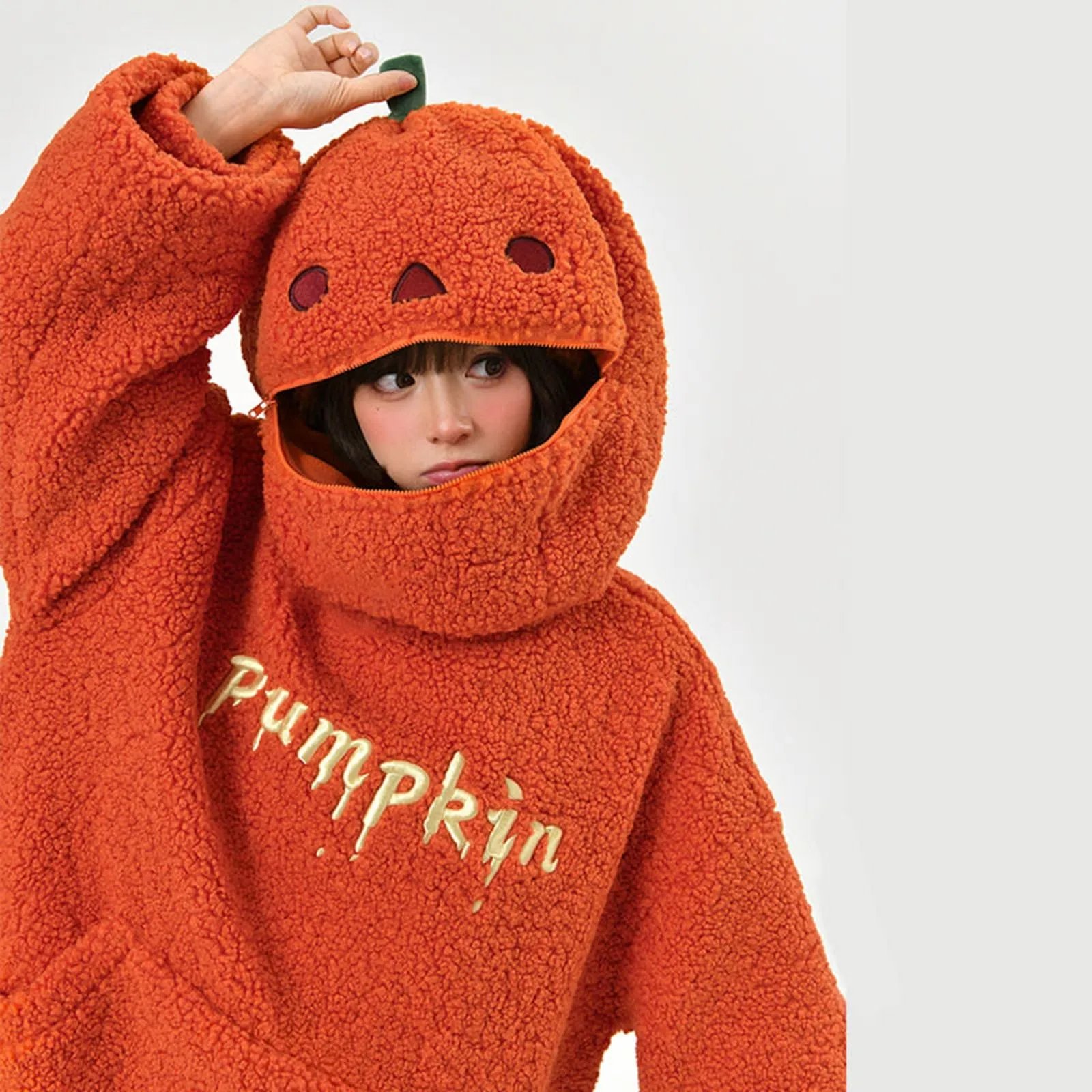 Halloween Pumpkin Shaped Hoodie