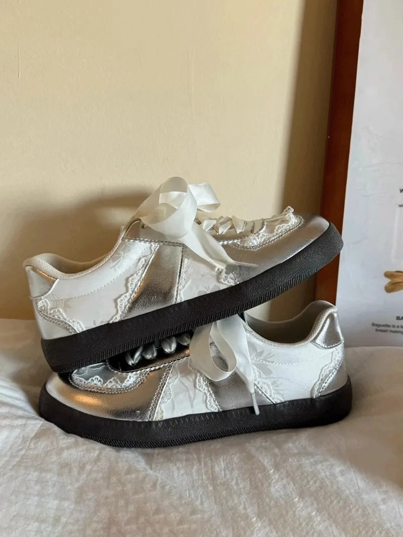 Lace-Up Ballet Flats Athletic Sneakers