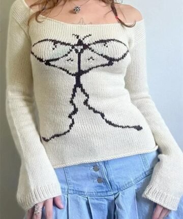 Floral Printed Off Shoulder Knit Crop Tops 6 77437 i74aia