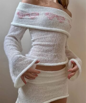 Kawaii bow off shoulder knit top 3 77466 iuzp5e