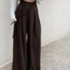High Waist Pleated Wide Leg Pants
