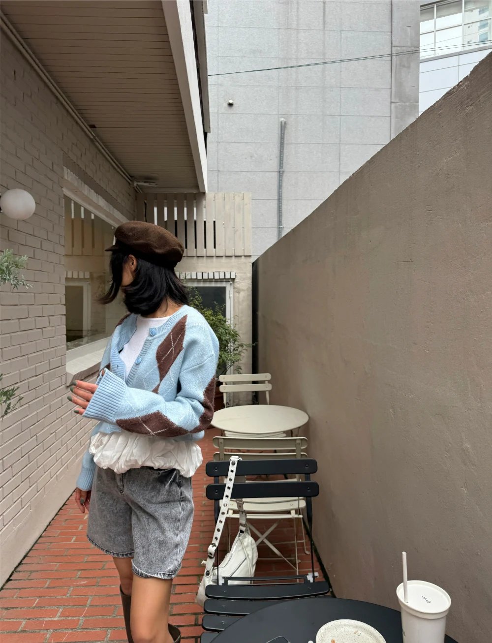 Argyle Cardigans Knit Sweater