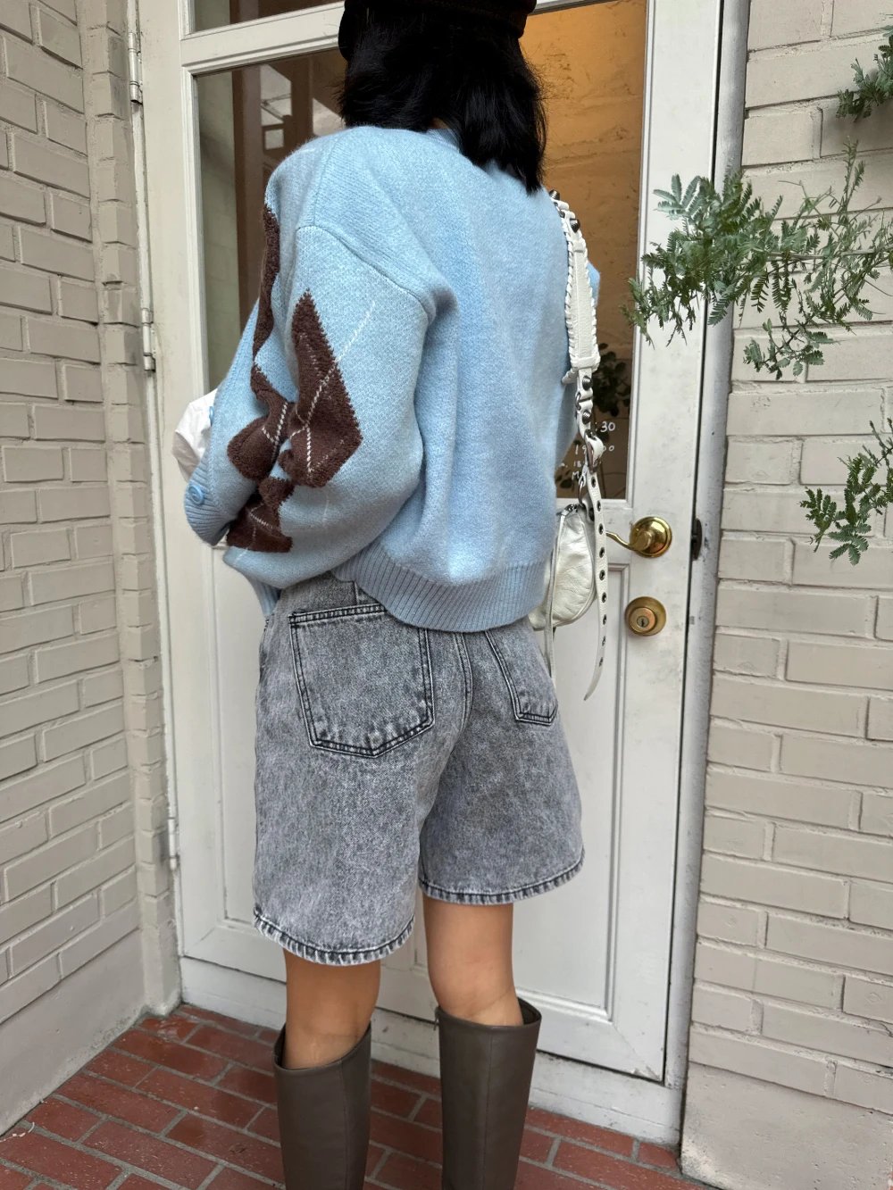 Argyle Cardigans Knit Sweater